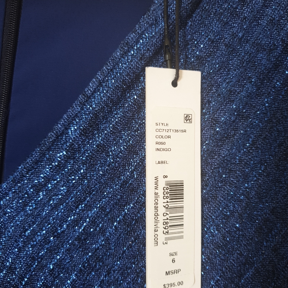 Alice & Olivia blue dress 3/4 sleeves - Picture 4 of 11